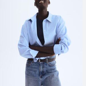 H&M Oxford Button Down Shirt Light Blue Size L